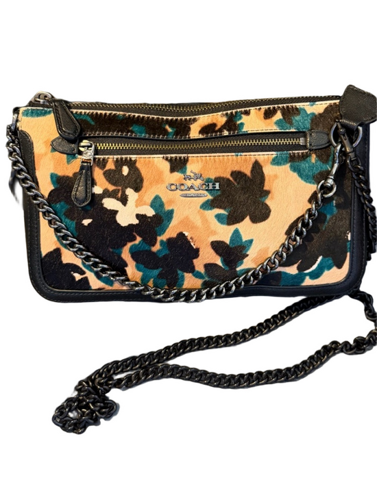 Coach Handbags - Coach Nolita 22 Floral Calf Hair Shoulder Bag Black Leather Chain Handle NWOT